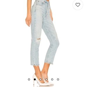 AGOLDE Riley High Rise Straight Crop Jeans in color: Shatter